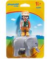 Playmobil 9381 1.2.3 Cuidadora Con Elefante