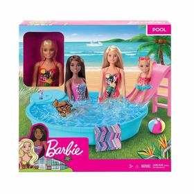 Barbie con Piscina, Tobogan y Accesorios