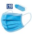 Pack 10 Mascarilla Desechable 3 Capas  EN150-AZ (3000/C)