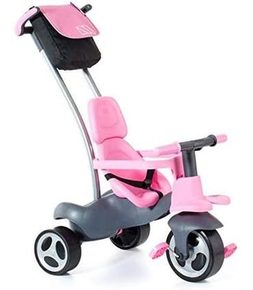 triciclo-rueda-goma-cinturones-y-bolsa-rosa