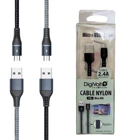 Cable Nylon Micro-USB Blanco/Negro