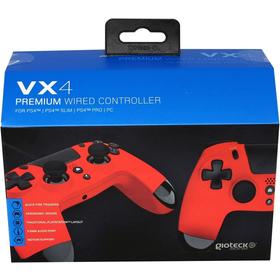 Mando con Cable VX4 Rojo con Puerto Audio Ps4 Gioteck