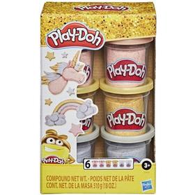 pack-6-botes-play-doh-plastelina-metalizada