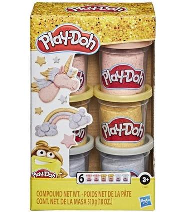 pack-6-botes-play-doh-plastelina-metalizada