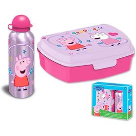 Cantimplora Aluminio 500ml + Sandwichera Peppa Pig