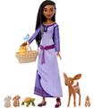 Muñeca Disney Wish Asha con animales del bosque de Rosas
