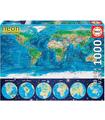 Puzzle 1000 Mapamundi Fisico Neon
